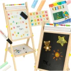 Double-Sided Magnetic and Chalk Board for Kids with Accessories, 38x37x90cm
