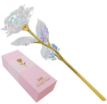 Eternal Golden Rose with Rainbow Petals Gift