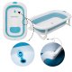 Nicekids Folding Baby Bathtub, Blue/White