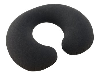 Velour inflatable travel pillow, neck support 33 x 25 x 8 cm Intex 68675, dark blue