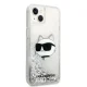 Karl Lagerfeld iPhone 14 Plus Case Glitter Choupette Head Silver