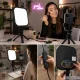 Square LED Video Light Panel for Makeup and Streaming, 15W, USB, Black