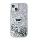 Karl Lagerfeld Liquid Glitter Choupette Head MagSafe Case for iPhone 15/14/13 Transparent