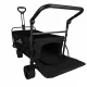 LUARO Folding Transport Wagon Cart with Canopy and Net, 120L, Black