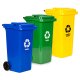 Multistore 3x120L Waste Bin Set, Blue/Green/Yellow