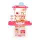 Kids Kitchen Playset with Lights, Sounds, and Working Sink, 10 Accessories, Pink
