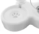 Double Pet Bowl with Water Dispenser AG684E, White