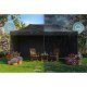 Plonos Garden Pavilion with 3 Walls 3x6m Black