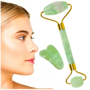 Iso Trade Jade Facial Roller and Gua Sha Stone, Green