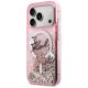 Karl Lagerfeld Liquid Glitter Karl Script Logo MagSafe Phone Case Cover iPhone 17 Pro - Pink