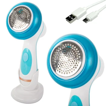 Rechargeable Fabric Shaver and Lint Remover with Stand, USB