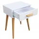 ModernHome Nightstand Bedside Table with Drawer, White