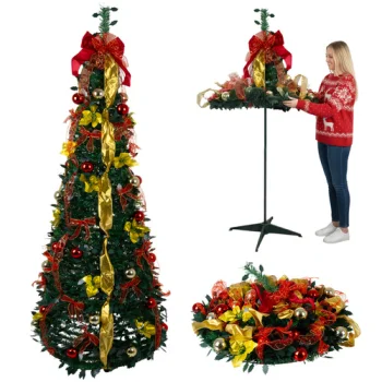 Pre-Decorated Pop-Up Artificial Christmas Tree Ruhhy 26757, 180 cm