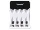 Maxday C704Y4 AA/AAA Battery Charger with LCD Display and USB-C, White