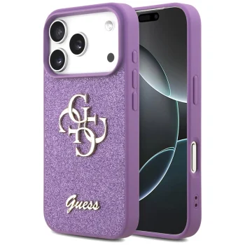 Guess iPhone 17 Pro Case Fixed Glitter Big 4G, Lilac