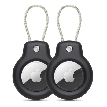 Tech-Protect Rough Vein Case for Apple AirTag (2-pack), Black