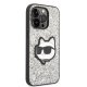 Karl Lagerfeld iPhone 14 Pro Case Glitter Choupette Silver