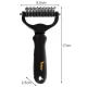 Purlov 20427 Double-Sided Undercoat Rake for Dogs and Cats, Deshedding Tool
