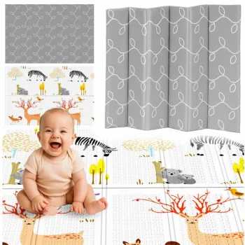 Double-sided Foldable XPE Foam Play Mat Pad Rug for Kids, 200x180cm