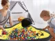 Toy Storage Basket with Play Mat, Organizer with Lid and Handles, Black