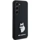 Karl Lagerfeld Samsung Galaxy S23 Case Silicone Choupette Metal Pin, Black