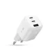 Tech-Protect NCA100W-GaN 100W 3-Port Wall Charger, White