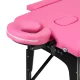 Balance Folding Massage Table, 2 Segments, Wooden Frame, Pink/Black