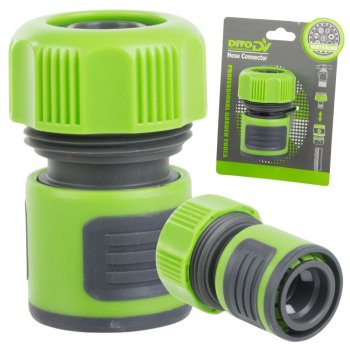 3/4 Inch Garden Hose Quick Connector DIVO, Green-Black