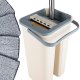 Flat mop with dual-chamber bucket, floor cleaning set