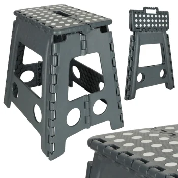 Folding Non-Slip Stool 39.5 cm, Dark Grey