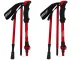 Foldable Adjustable Trekking Poles, Red