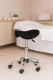 ModernHome Adjustable Swivel Saddle Stool on Wheels, Black