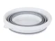 Collapsible Silicone Bucket with Lid 5L, Grey-White