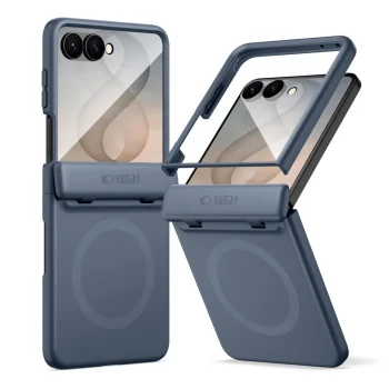 Tech-Protect Kevlar Aura MagSafe dėklas Samsung Galaxy Z Flip 8, tamsiai mėlynas