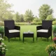 MultiGarden Garden Furniture Set, 2 Chairs and Table, Black