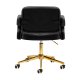 4Rico QS-OF213G Velvet Swivel Chair for Beauty Salons, black