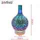Zortiva Ultrasonic Air Humidifier and Aroma Diffuser 200 ml, RGB LED, Brown/Beige