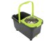 Rotating 360° mop set with bucket, dispenser and 2 microfiber pads