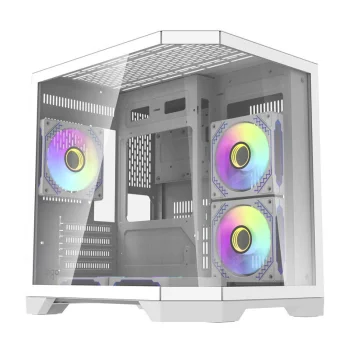 Darkflash FT350 PC Case with 5 ARGB Fans, White