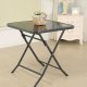 MultiGarden Folding Glass Top Garden Table 60x60 cm, Black