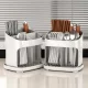 Kitchen Cutlery Drainer and Organizer, White