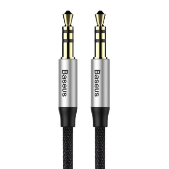 Baseus Yiven Audio Cable Mini Jack 3,5mm AUX, 1.5m, Black+Silver