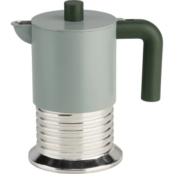 Alessi Vite Stovetop Espresso Maker PM01/3 GR, 3 Cups, Induction, Green