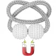 Magnetic Curtain Tieback Holder for Drapes and Sheers, Grey