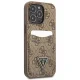 Guess 4G Triangle Logo Cardslot Case for iPhone 13 / 13 Pro - Brown
