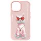 Nimmy Glasses Cool Cat iPhone 15 Case - Pink