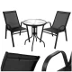 Outdoor Balcony Furniture Set Gardlov Table and 2 Chairs, Black