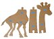 Koka bērnu auguma mērītais - 125 cm - Dzeltena žirafe l Wooden Height Chart for Children - 125 cm - Yellow Giraffe