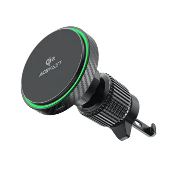 Acefast D33 Car Holder with Qi2 15W Magnetic Charger Air Vent - Black
