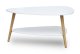 Modern Coffee Table with Storage Shelf and Wood Legs by ModernHome, White